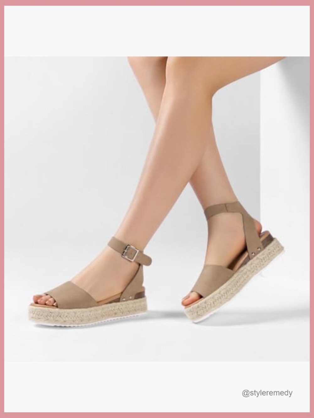 Espadrille Wedge Sandals Platform Open Toe Buckle Ankle Strap Casual Summer - Picture 6 of 7